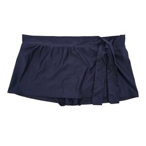 Tommy Bahama Women's Navy Blue Pearl Side-Tie Slit Swim Bikini Bottom Skirt M
